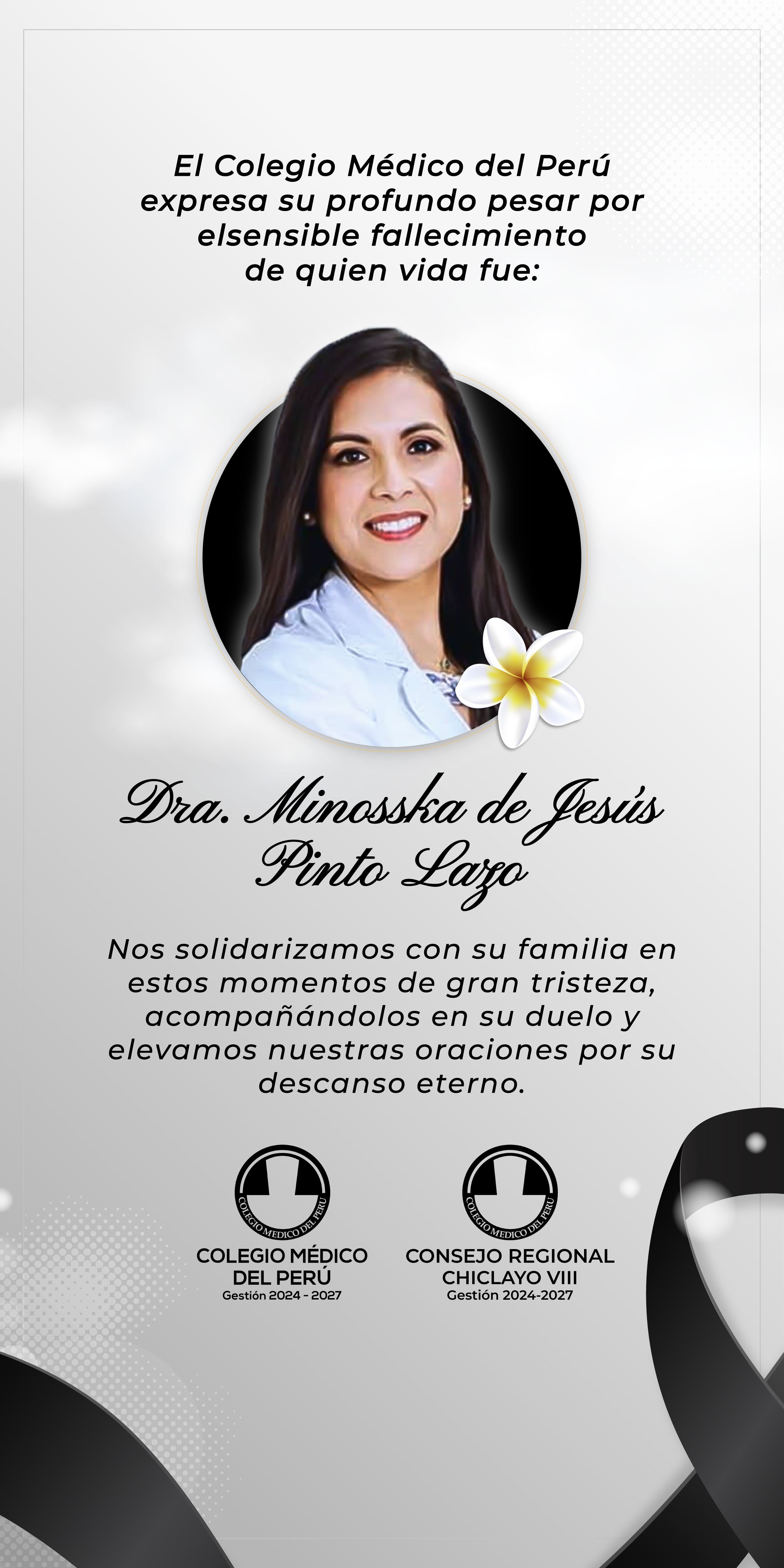 Vigilia en honor a la Dra. Minosska de Jesús Pinto Lazo.