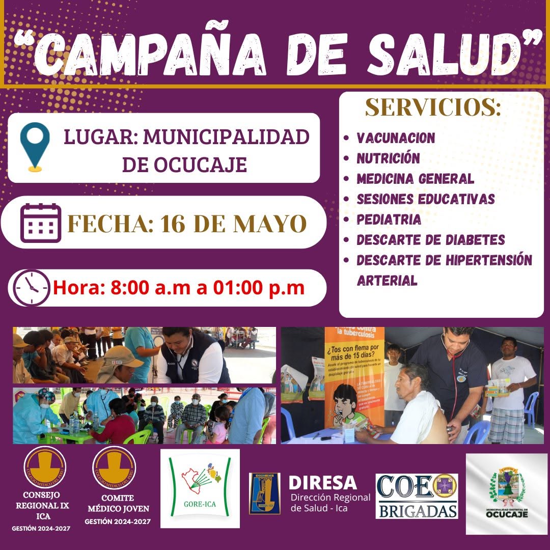 Campaña de Salud - Municipalidad de Ocucaje