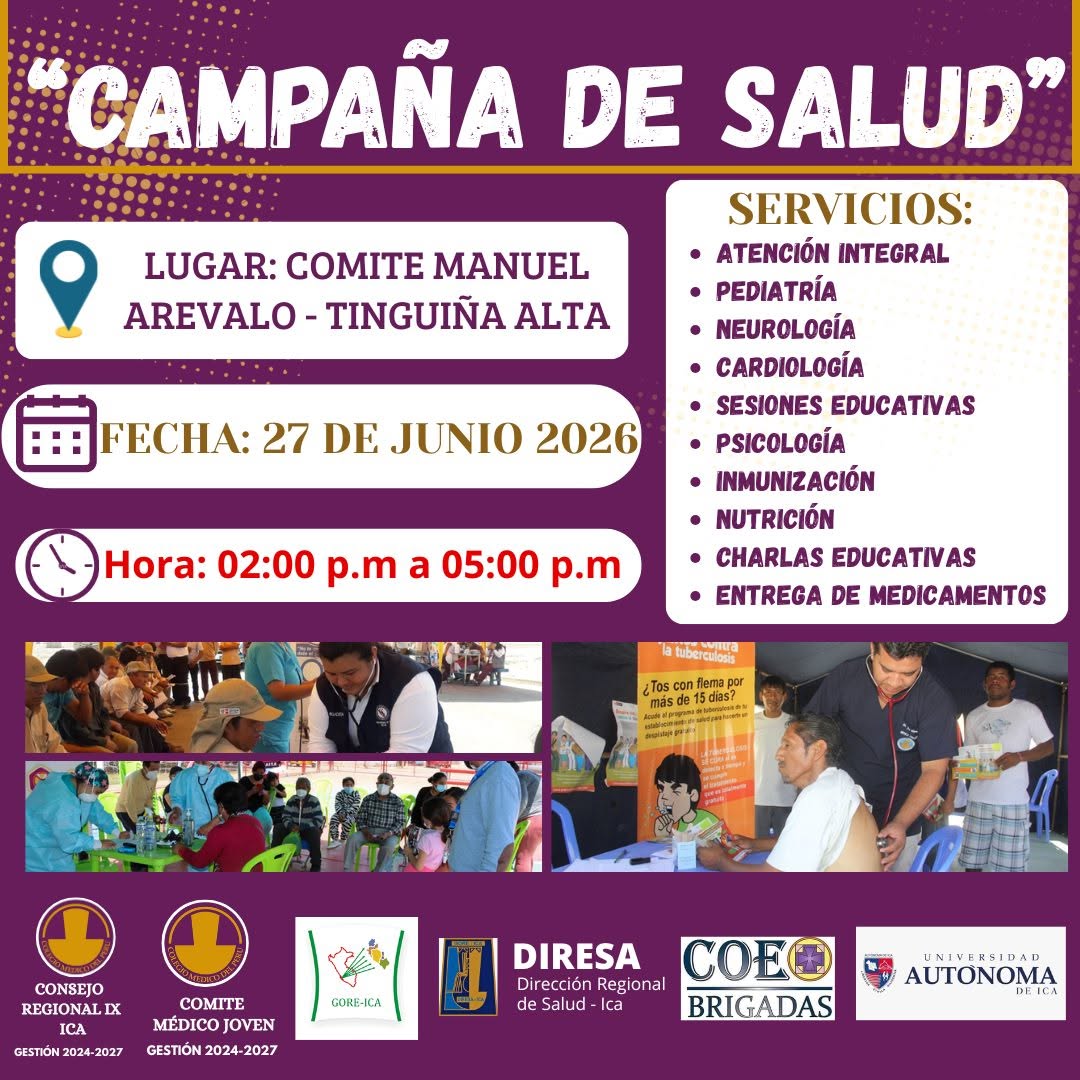 Campaña de Salud - COMITE MANUEL AREVALO - TINGUIÑA ALTA