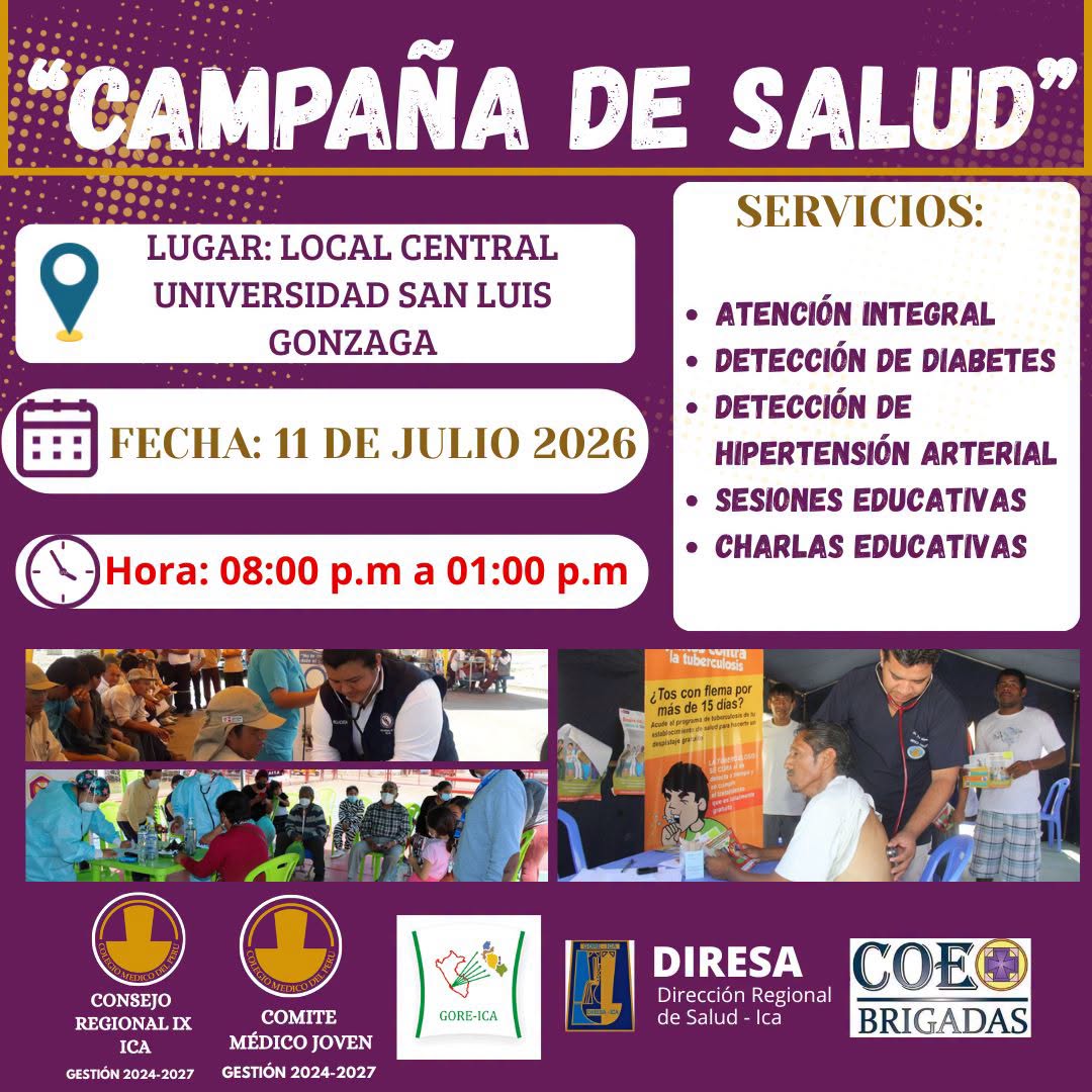 Campaña de Salud -   LOCAL CENTRAL UNIVERSIDAD SAN LUIS GONZAGA